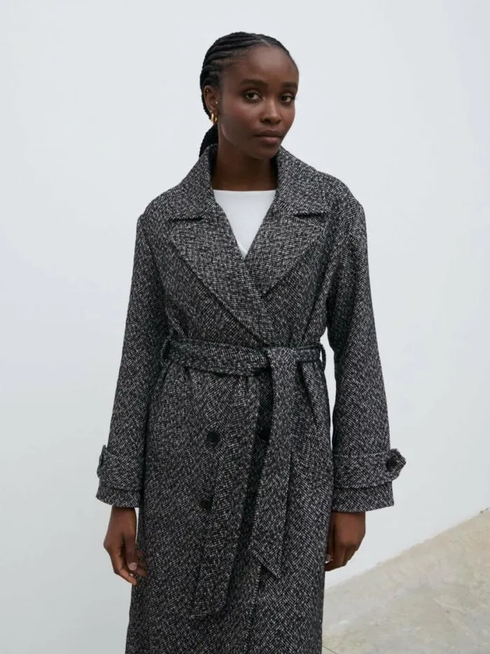 Pretty Lavish Outerwear Phoenix Belted Coat Herringbone 8211 Women