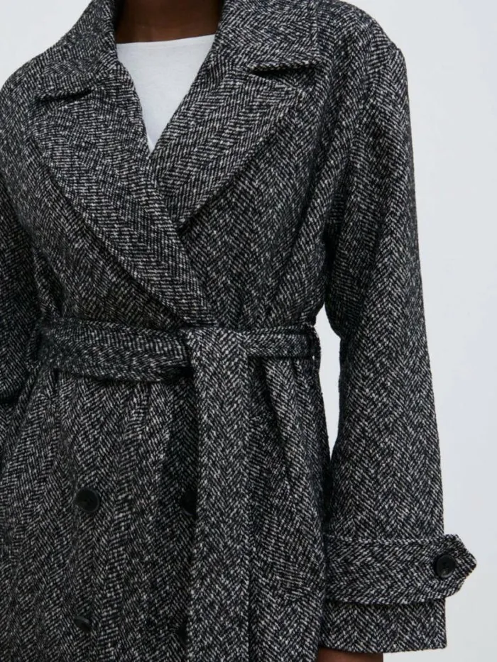 Pretty Lavish Outerwear Phoenix Belted Coat Herringbone 8211 Women