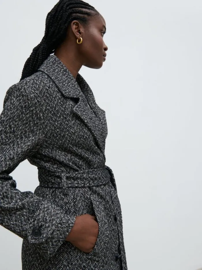 Pretty Lavish Outerwear Phoenix Belted Coat Herringbone 8211 Women