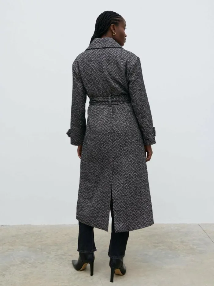 Pretty Lavish Outerwear Phoenix Belted Coat Herringbone 8211 Women