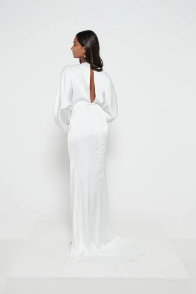 Pretty Lavish Satin Bridesmaid Dresses Alexis Maxi Dress Ivory 8211 Women