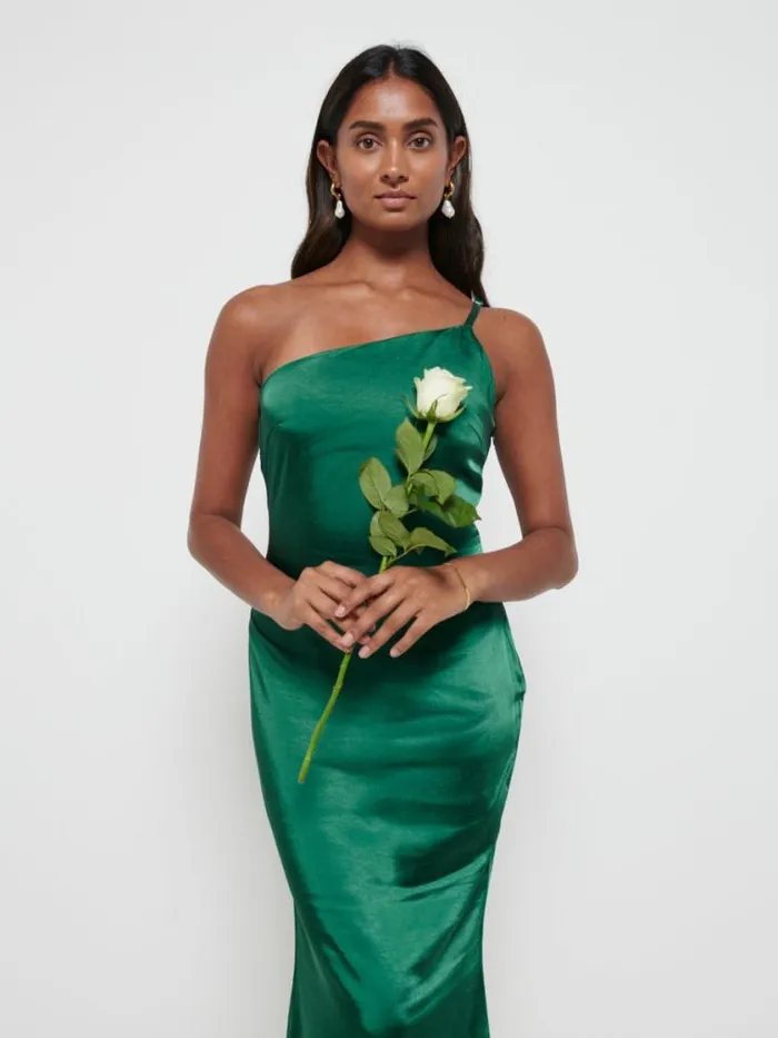 Pretty Lavish Satin Bridesmaid Dresses Amelia Maxi Bridesmaid Dress Emerald 8211 Women