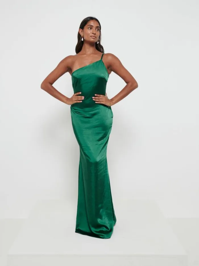 Pretty Lavish Satin Bridesmaid Dresses Amelia Maxi Bridesmaid Dress Emerald 8211 Women
