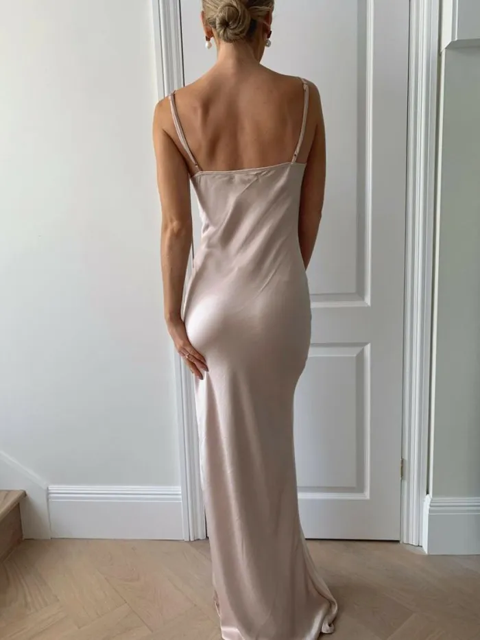 Pretty Lavish Satin Bridesmaid Dresses Keisha Maxi Dress Blush 8211 Women