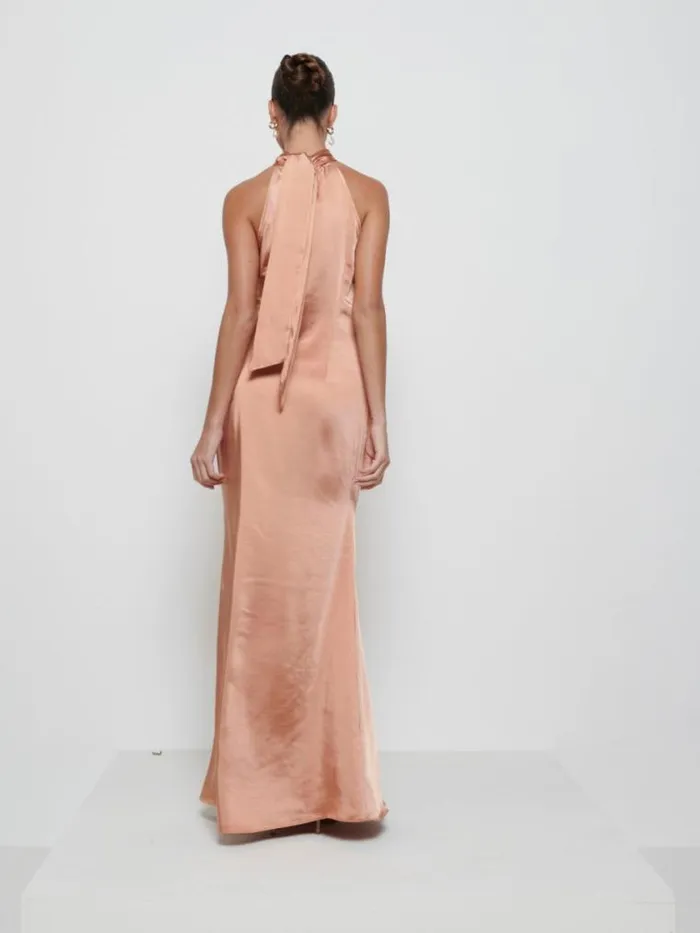 Pretty Lavish Satin Bridesmaid Dresses Odelle Maxi Bridesmaid Dress Matte Cinnamon 8211 Women