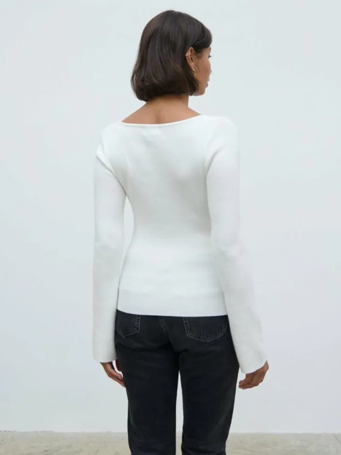 Pretty Lavish Tops Annabeth Bow Knit Top Cream 8211 Women
