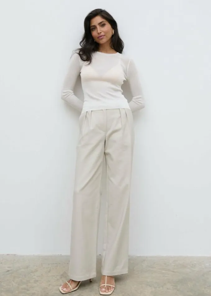 Pretty Lavish Tops Essie Sheer Knit Top Cream 8211 Women