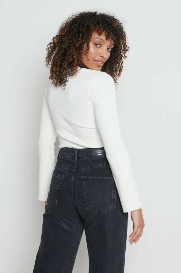 Pretty Lavish Tops Jayla Long Sleeve Knit Top Cream 8211 Women