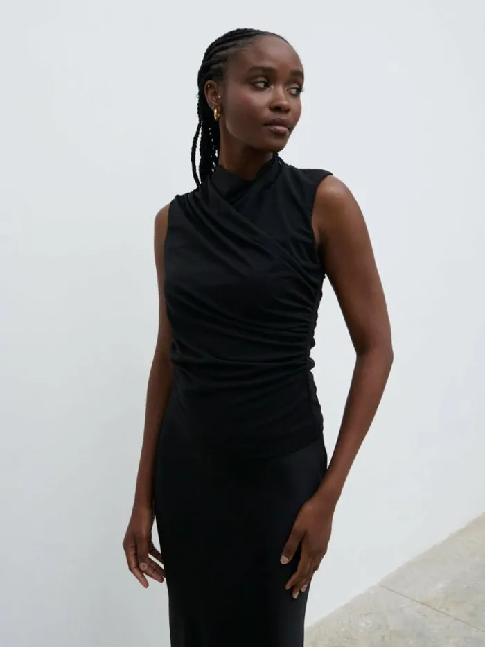 Pretty Lavish Tops Rhea Jersey Sleeveless Top Black 8211 Women