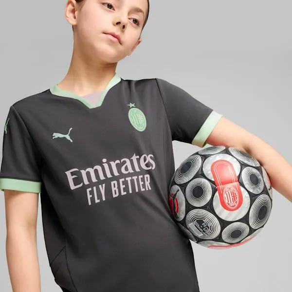 Puma Kids AC Milan 2425 Replica Third Big 039 Soccer Jersey Shadow Grayfresh Mint 8211 Kids Puma Kids AC Milan 2425 Replica Third Big 039 Soccer Jersey Shadow Grayfresh Mint 8211 Kids