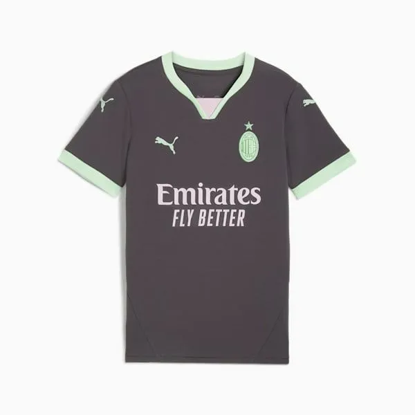 Puma Kids AC Milan 2425 Replica Third Big 039 Soccer Jersey Shadow Grayfresh Mint 8211 Kids Puma Kids AC Milan 2425 Replica Third Big 039 Soccer Jersey Shadow Grayfresh Mint 8211 Kids