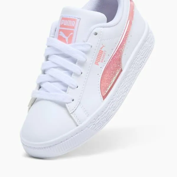 Puma Kids Basket Glitter Little 039 Sneakers Puma Whitepink Fruit 8211 Kids