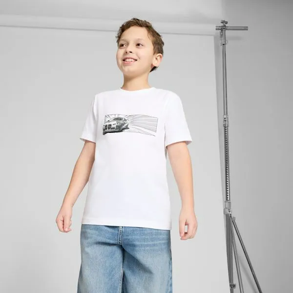 Puma Kids BMW M Motorsport Car Graphic Big 039 Tee Puma White 8211 Kids