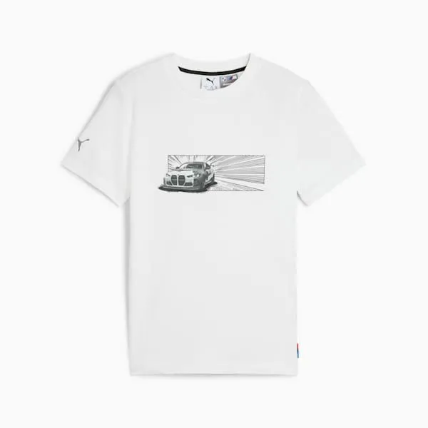 Puma Kids BMW M Motorsport Car Graphic Big 039 Tee Puma White 8211 Kids