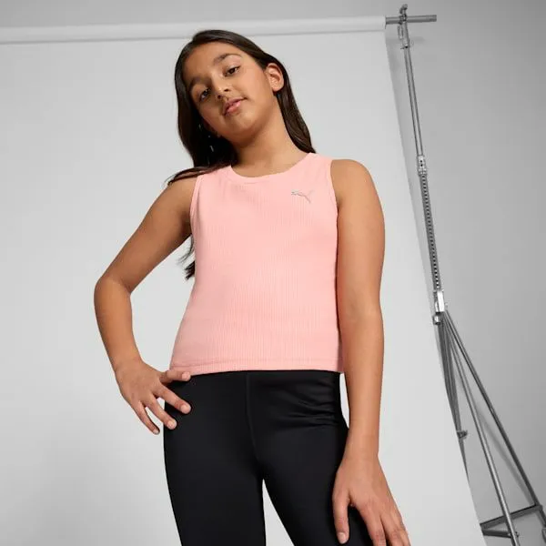 Puma Kids BUTTERFLY VIBE Big 039 Ribbed Tank Top Pink Fruit 8211 Kids