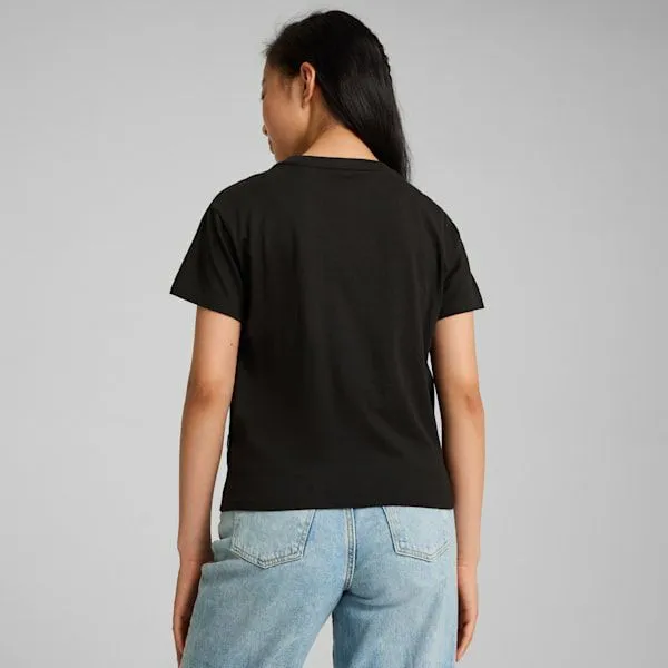 Puma Kids Essentials Logo Big 039 Knotted Tee Puma Blackgold 8211 Kids