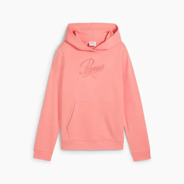 Puma Kids Essentials Script Big 039 Hoodie Pink Fruit 8211 Kids