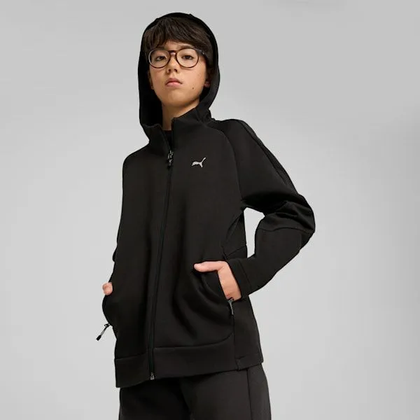 Puma Kids EVOSTRIPE Big 039 FullZip Hoodie Puma Black 8211 Kids