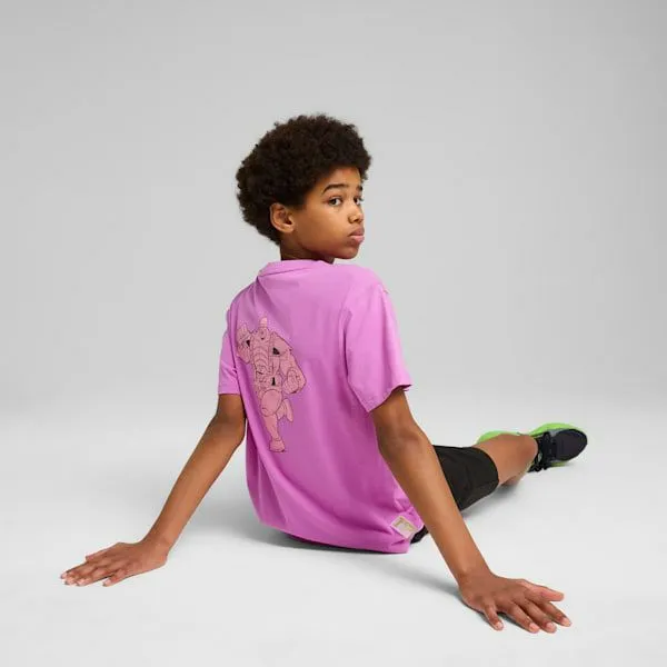 Puma Kids PUMA HOOPS X TMNT Big 039 Relaxed Graphic Tee Wild Berry 8211 Kids Puma Kids PUMA HOOPS X TMNT Big 039 Relaxed Graphic Tee Wild Berry 8211 Kids
