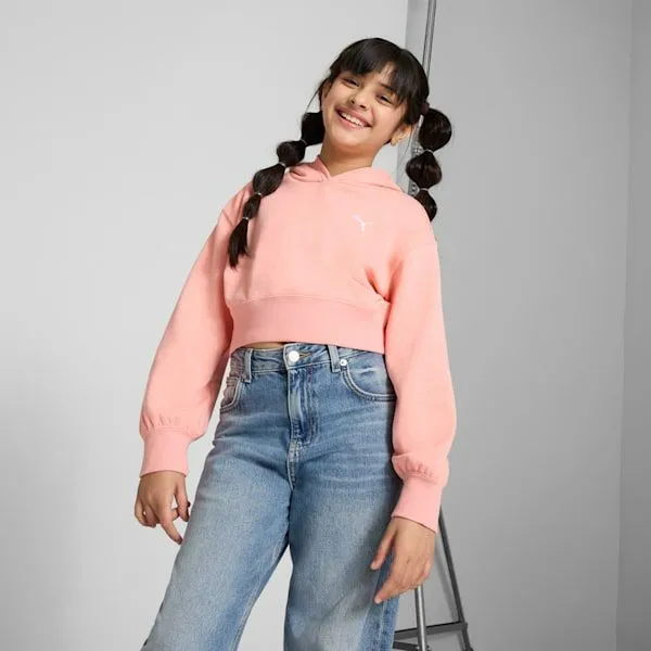 Puma Kids Wardrobe Essentials Big 039 Short Length Hoodie Pink Fruit 8211 Kids Puma Kids Wardrobe Essentials Big 039 Short Length Hoodie Pink Fruit 8211 Kids