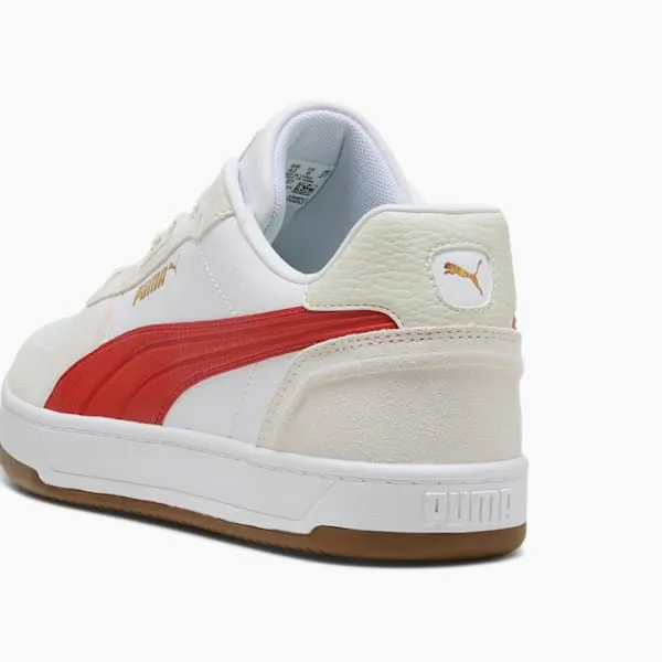 Puma Lifestyle Caven 20 Lux Suede 039s Sneakers Vapor Grayred Firepuma White 8211 Men Puma Lifestyle Caven 20 Lux Suede 039s Sneakers Vapor Grayred Firepuma White 8211 Men
