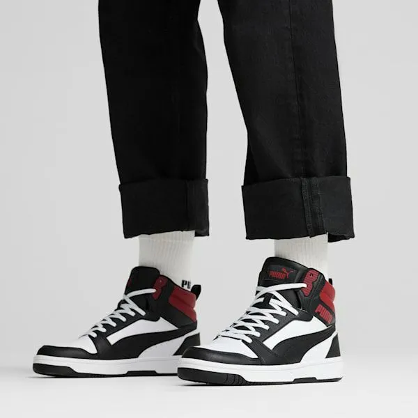 Puma Lifestyle Rebound V6 039s Mid Top Sneakers Puma Whitepuma Blackintense Red 8211 Men