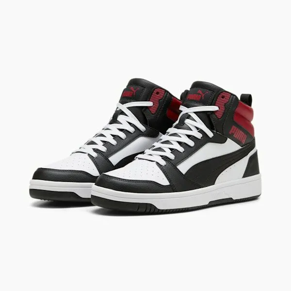 Puma Lifestyle Rebound V6 039s Mid Top Sneakers Puma Whitepuma Blackintense Red 8211 Men
