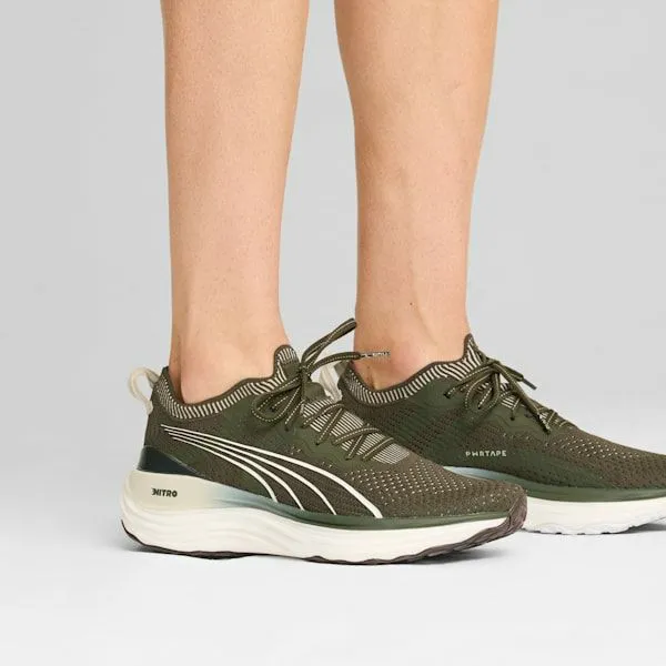 Puma Running ForeverRun NITRO Knit 039s Road Running Shoes Dark Olivepuma White 8211 Men Puma Running ForeverRun NITRO Knit 039s Road Running Shoes Dark Olivepuma White 8211 Men