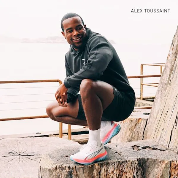 Puma Running PUMA X ALEX TOUSSAINT Deviate NITRO 3 039s Road Running Shoes Puma Whiteteam Light Bluepuma Silver 8211 Women