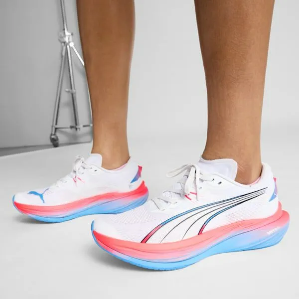 Puma Running PUMA X ALEX TOUSSAINT Deviate NITRO 3 039s Road Running Shoes Puma Whiteteam Light Bluepuma Silver 8211 Women
