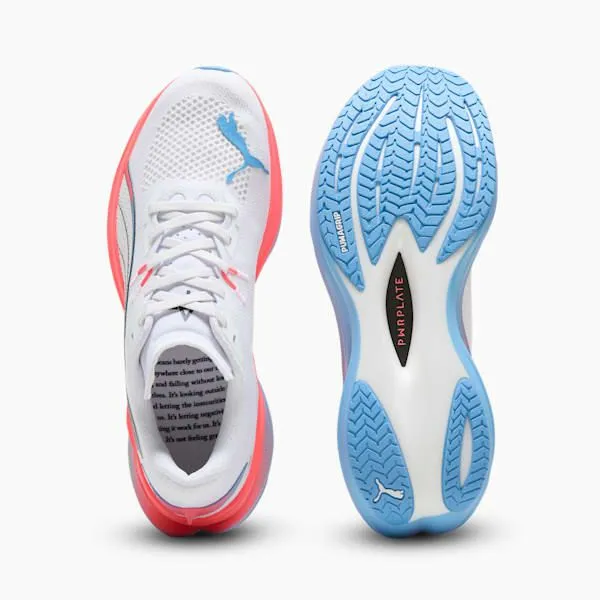 Puma Running PUMA X ALEX TOUSSAINT Deviate NITRO 3 039s Road Running Shoes Puma Whiteteam Light Bluepuma Silver 8211 Women