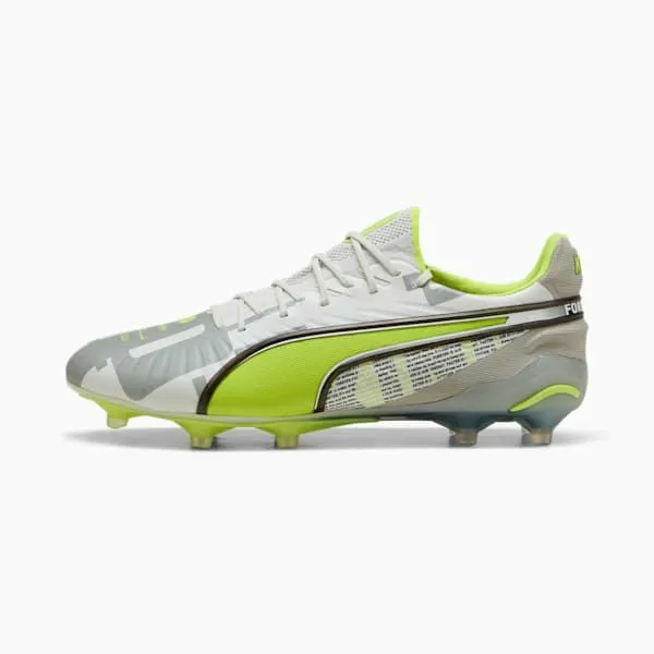 Puma Soccer Cleats KING ULTIMATE FOREVER Firm GroundArtificial Ground 039s Soccer Cleats Feather Grayelectric Limepuma Whiteflat Light Gray 8211 Men