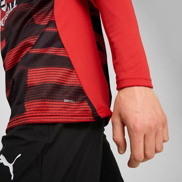 Puma TShirts and Tops AC Milan PreMatch 039s Soccer QuarterZip Pullover For All Time Redpuma Black 8211 Men