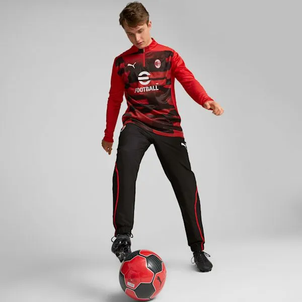 Puma TShirts and Tops AC Milan PreMatch 039s Soccer QuarterZip Pullover For All Time Redpuma Black 8211 Men