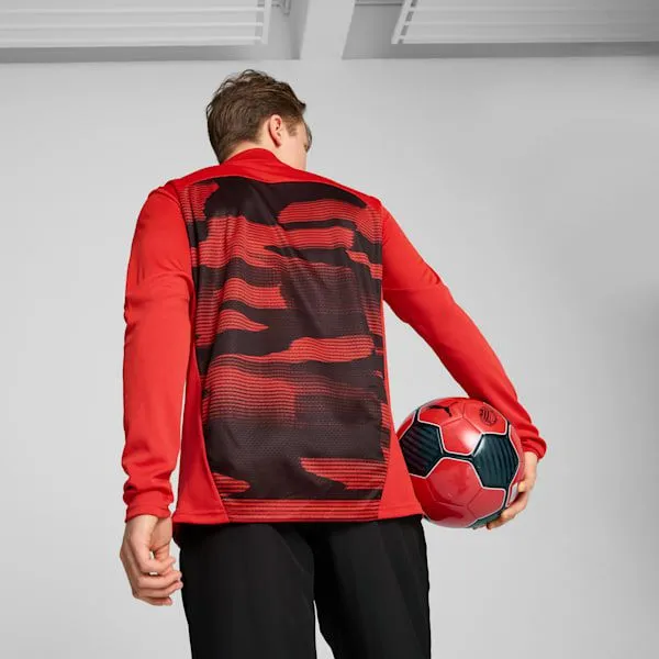 Puma TShirts and Tops AC Milan PreMatch 039s Soccer QuarterZip Pullover For All Time Redpuma Black 8211 Men