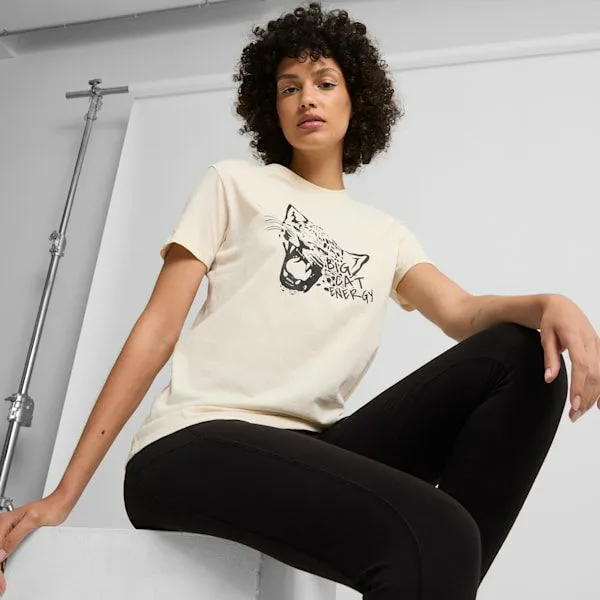 Puma TShirts and Tops Big Cat Energy 039s Tee Alpine Snow 8211 Women