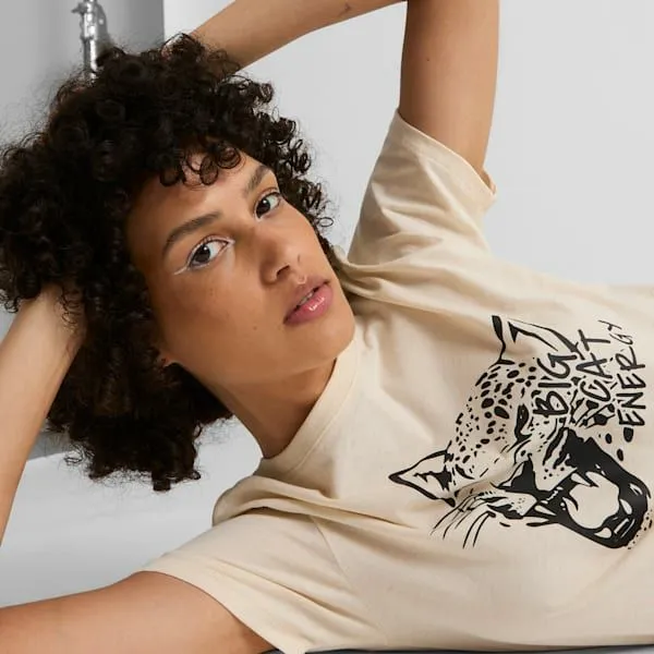 Puma TShirts and Tops Big Cat Energy 039s Tee Alpine Snow 8211 Women