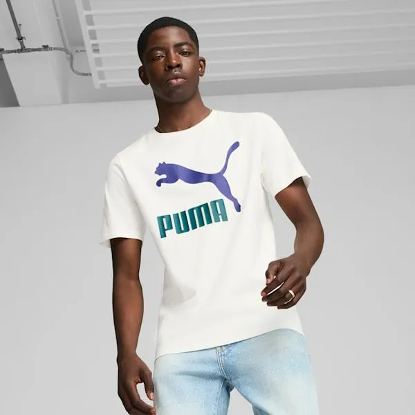 Puma TShirts and Tops Classics Logo 039s Tee Puma Whitelapis Lazuli 8211 Men