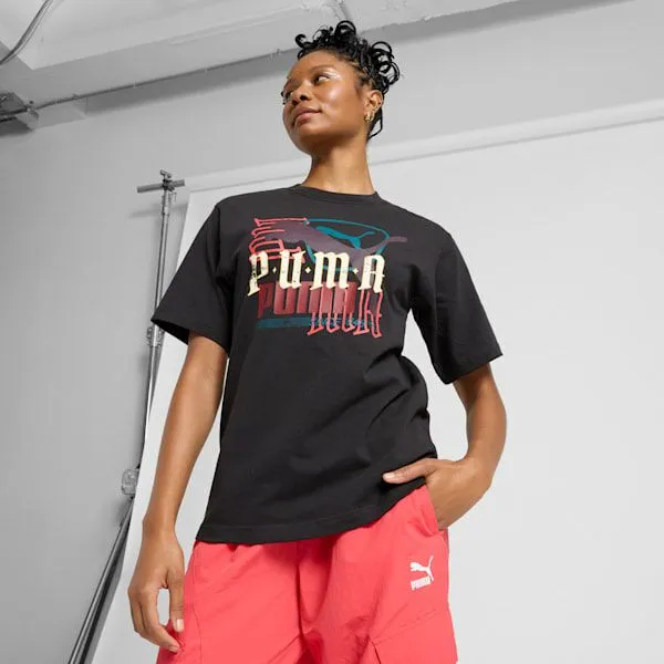 Puma TShirts and Tops Classics Play Loud 039s Tee Puma Black 8211 Women