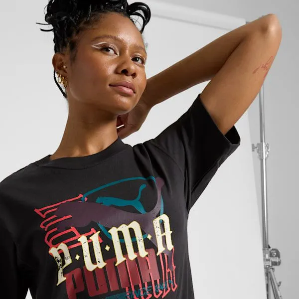 Puma TShirts and Tops Classics Play Loud 039s Tee Puma Black 8211 Women