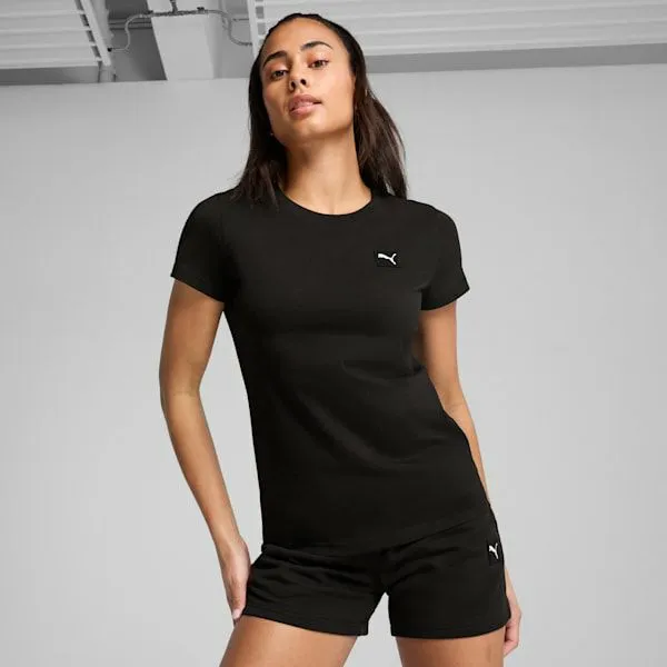 Puma TShirts and Tops Essentials Elevated 039s Tee Puma Black 8211 Women