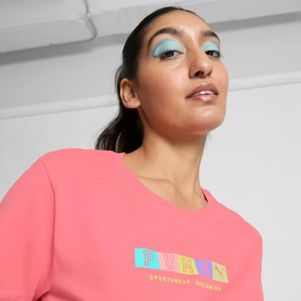 Puma TShirts and Tops GRAPHICS Block Letters 039s Tee Peach Frost 8211 Women Puma TShirts and Tops GRAPHICS Block Letters 039s Tee Peach Frost 8211 Women