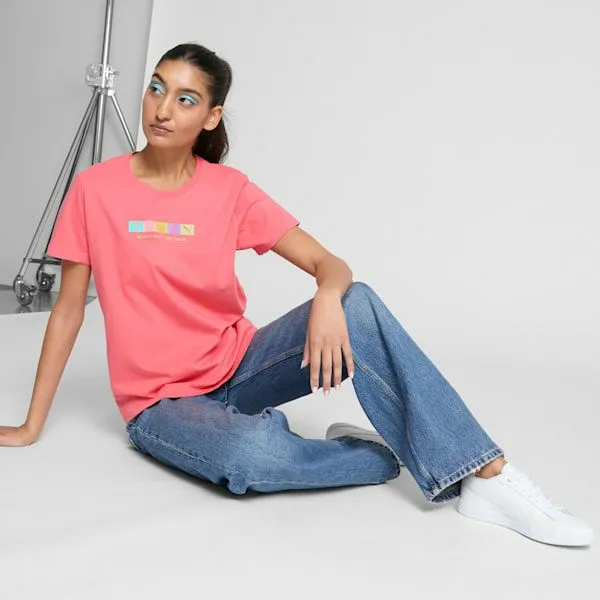 Puma TShirts and Tops GRAPHICS Block Letters 039s Tee Peach Frost 8211 Women Puma TShirts and Tops GRAPHICS Block Letters 039s Tee Peach Frost 8211 Women