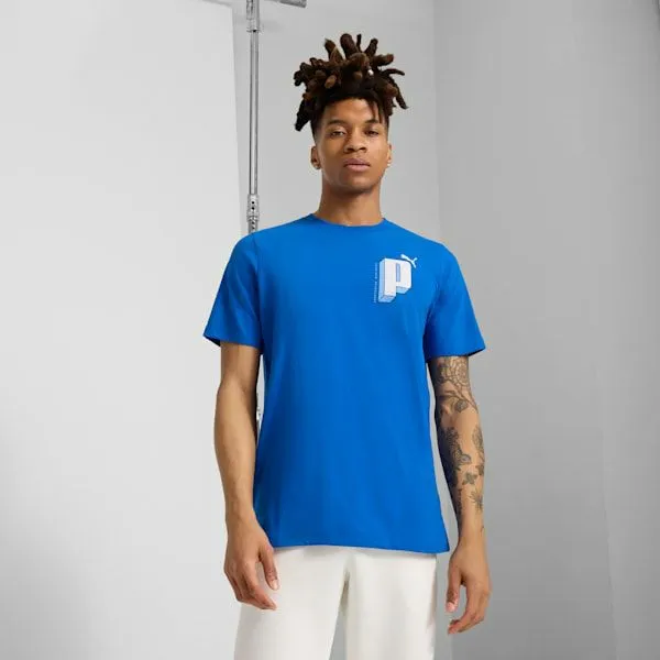 Puma TShirts and Tops GRAPHICS Letter 039s Tee Puma Team Royal 8211 Men
