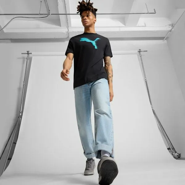 Puma TShirts and Tops GRAPHICS PUMA Logo 039s Tee Puma Black 8211 Men