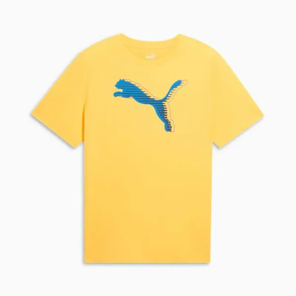 Puma TShirts and Tops GRAPHICS PUMA Logo 039s Tee Sunny Yellow 8211 Men