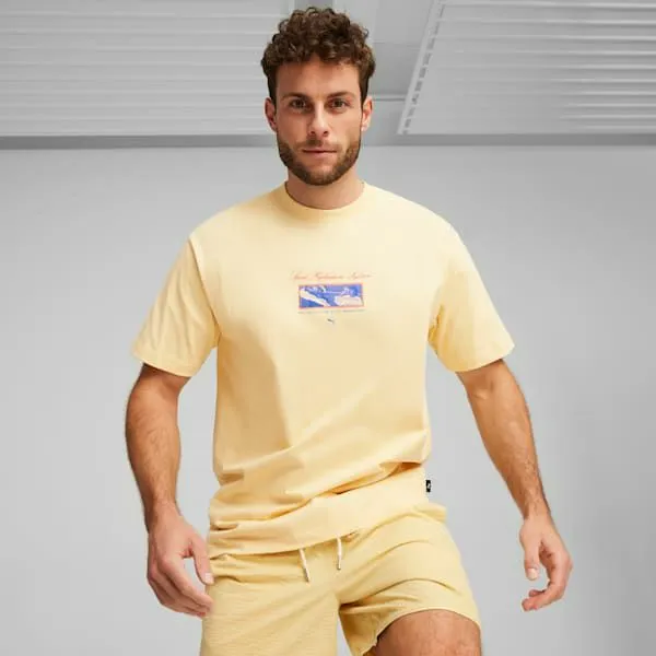 Puma TShirts and Tops Hydration 039s Graphic Tee Chamomile 8211 Men
