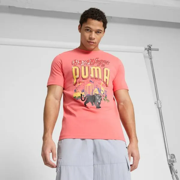 Puma TShirts and Tops Las Vegas Billboards 039s Graphic Tee Peach Frost 8211 Men Puma TShirts and Tops Las Vegas Billboards 039s Graphic Tee Peach Frost 8211 Men
