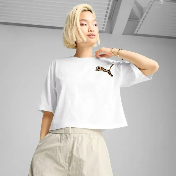 Puma TShirts and Tops LEO LUXE 039s Oversized Short Tee Puma White 8211 Women Puma TShirts and Tops LEO LUXE 039s Oversized Short Tee Puma White 8211 Women