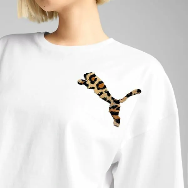Puma TShirts and Tops LEO LUXE 039s Oversized Short Tee Puma White 8211 Women Puma TShirts and Tops LEO LUXE 039s Oversized Short Tee Puma White 8211 Women